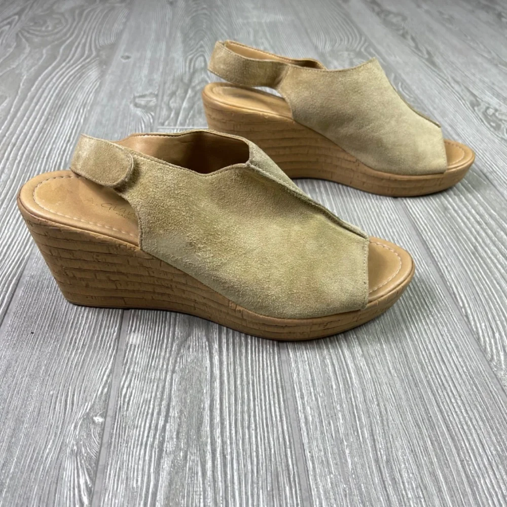 A.GIANNETTI Italian Platform Wedge Women's size 8.5 Tan Cork